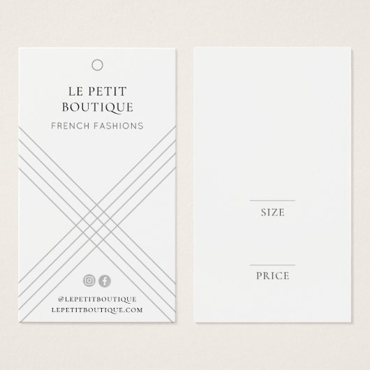 Stilvolle geometrische Gray Clothing Price-Tag (Vorne & Hinten)
