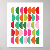 Stilvolle geometrische Kunstwerke Rosa Grün Poster (Vorne)