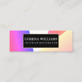 Stilvolle geometrische, lebendige Farbblöcke Mini Visitenkarte (Vorderseite)