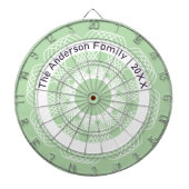 Stilvolle geometrische Linie Art Green White Indiv Dartscheibe (vorne)