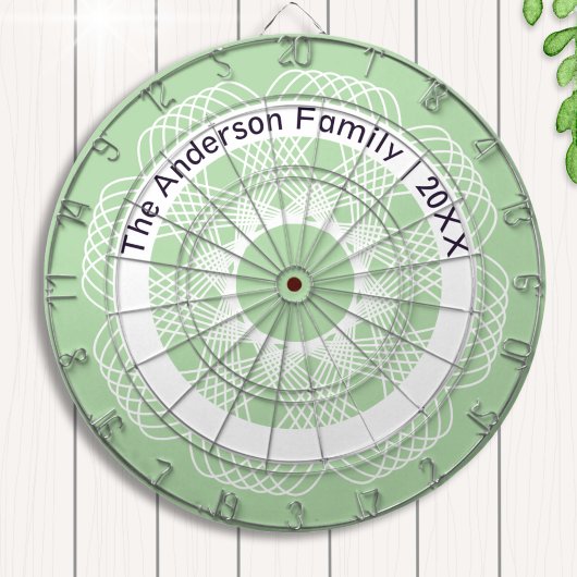 Stilvolle geometrische Linie Art Green White Indiv Dartscheibe