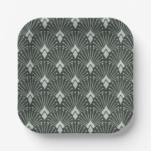 Stilvolle geometrische Muster, Art Deko. Pappteller (Vorderseite)