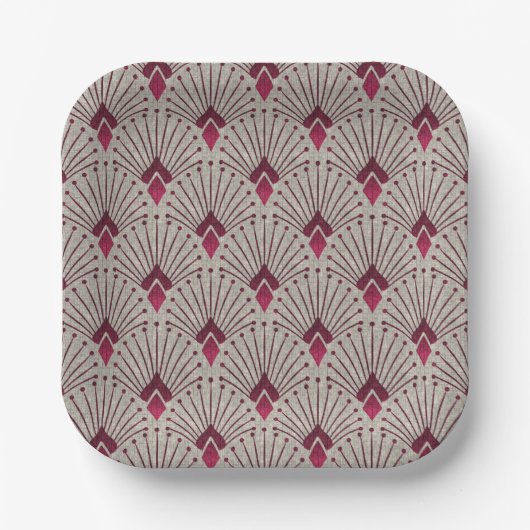 Stilvolle geometrische Muster, Art Deko. Pappteller (Vorderseite)