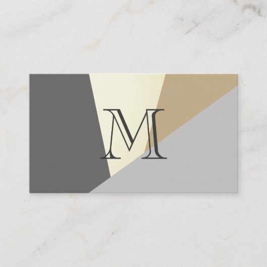 Stilvolle geometrische natürliche Farbblöcke Monog Visitenkarte (Vorderseite)