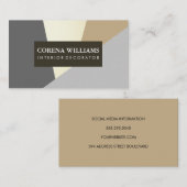 Stilvolle geometrische natürliche Farbblöcke Visitenkarte (Vorne/Hinten)