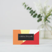 Stilvolle geometrische, warme Farbblöcke Visitenkarte (Stehend Vorderseite)