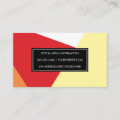 Stilvolle geometrische, warme Farbblöcke Visitenkarte (Rückseite)