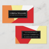 Stilvolle geometrische, warme Farbblöcke Visitenkarte (Vorne/Hinten)