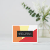 Stilvolle geometrische, warme Farbblöcke, weiße Gr Visitenkarte (Stehend Vorderseite)