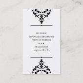 STILVOLLE GESCHÄFTSFÜHRUNG hübscher, eleganter Dam Visitenkarte (Rückseite)