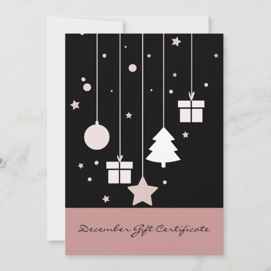 Stilvolle Geschenkgutscheine in Schwarz und Rosa (Vorderseite)