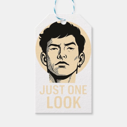 Stilvolle Geschenktafel - NUR EINEN BLICK AUF küns Geschenkanhänger (Vorderseite)