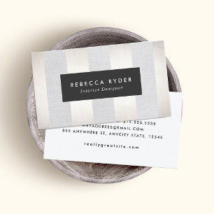 Stilvolle gestreifte Imitate Gold und Linen Berufl Visitenkarte