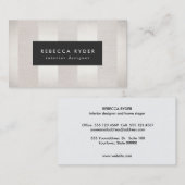 Stilvolle gestreifte Imitate Silber und Leinen Bei Visitenkarte (Vorne/Hinten)