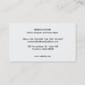 Stilvolle gestreifte Imitate Silber und Leinen Bei Visitenkarte (Rückseite)