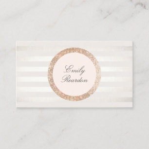 Stilvolle, gestreifte Rose Gold-Sequenz Rosa-Logo Visitenkarte
