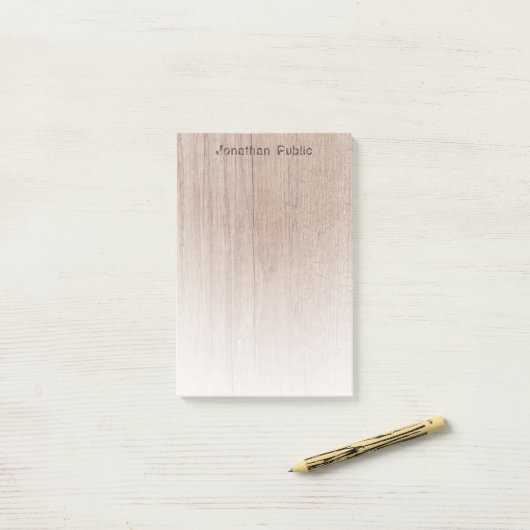 Stilvolle gestresste Vorlage aus Braunholz Post-it Klebezettel (Auf Schreibtisch)