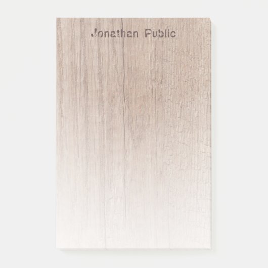 Stilvolle gestresste Vorlage aus Braunholz Post-it Klebezettel (Vorderseite)