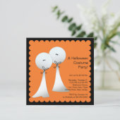 Stilvolle Ghost-Halloween-Party-Einladung Einladung (Stehend Vorderseite)