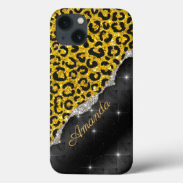 Stilvolle Girl-Imitate Glitzer-Tierdruck Monogram Case-Mate iPhone Hülle