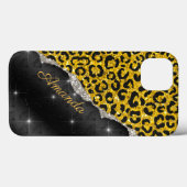 Stilvolle Girl-Imitate Glitzer-Tierdruck Monogram Case-Mate iPhone Hülle (Rückseite (Horizontal))
