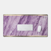Stilvolle Girly Elegant Gold Lila Marble Monogram Schreibtischunterlage (Tastatur & Maus)