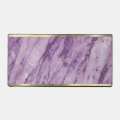 Stilvolle Girly Elegant Gold Lila Marble Monogram Schreibtischunterlage (Vorderseite)