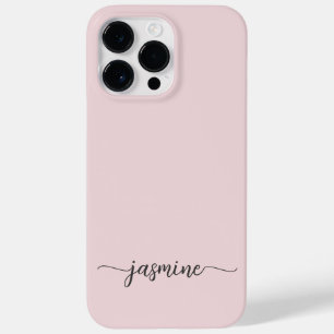 Stilvolle Girly Minimalistisch Blush Pink Namenssc Case-Mate iPhone 14 Pro Max Hülle