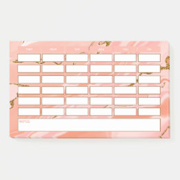 Stilvolle Girly Pink Gold School Zeitplan Post-it Klebezettel