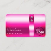 Stilvolle Girly Pink Shimmer Diamonds und Logo Sma Visitenkarte (Vorderseite)