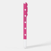 Stilvolle Girly Pink und White Polka Dots iPhone Hülle (Rechte Seite)