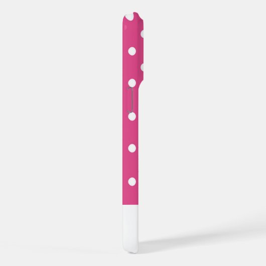 Stilvolle Girly Pink und White Polka Dots iPhone Hülle (Rechte Seite)