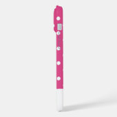 Stilvolle Girly Pink und White Polka Dots iPhone Hülle (Linke Seite)