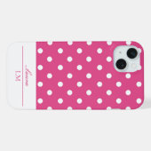Stilvolle Girly Pink und White Polka Dots iPhone Hülle (Rückseite (Horizontal))