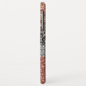 Stilvolle Girly Rose Gold Glitzer Leopard Monogram Case-Mate iPhone Hülle (Hinten/Links)