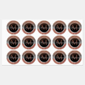 Stilvolle Girly Rose Gold Glitzer Leopard Monogram Etiketten (Blatt)