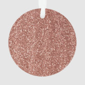 Stilvolle Girly Rose Gold Glitzer Leopard Monogram Ornament (Rückseite)