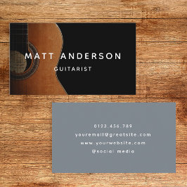 Stilvolle Gitarrist Minimal Blue Visitenkarte