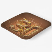 Stilvolle Glam Brown und Gold 30. Geburtstag Pappteller (Gewinkelt)