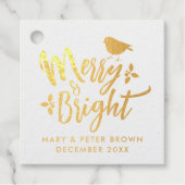 Stilvolle Glam fröhlich und hell Weihnachtsbird Ty Geschenkanhänger (Vorderseite)