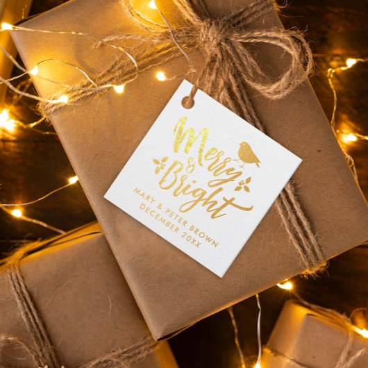 Stilvolle Glam fröhlich und hell Weihnachtsbird Ty Geschenkanhänger