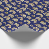 Stilvolle Glam Gold Regenbogen Muster Chic Navy Bl Geschenkpapier (Ecke)