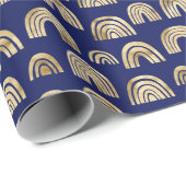 Stilvolle Glam Gold Regenbogen Muster Chic Navy Bl Geschenkpapier (Rolleneckpunkt)