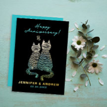 Stilvolle Glam Niedlich Jubiläum Gradient Blue Cat