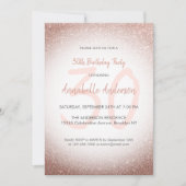 Stilvolle Glam Pink Rose Gold Sparkle 30. Geburtst Einladung (Vorderseite)