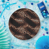 Stilvolle Glam Rose Gold Black Leopard Pappteller (Party)