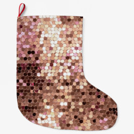 Stilvolle Glam Rose Gold Blush Pink Confetti Großer Weihnachtsstrumpf