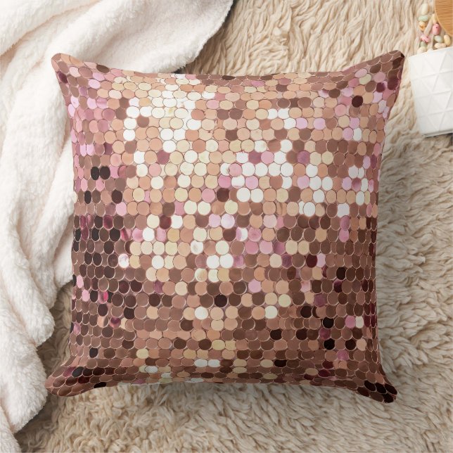 Stilvolle Glam Rose Gold Blush Pink Confetti Kissen (Decke)