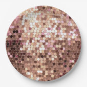 Stilvolle Glam Rose Gold Blush Pink Confetti Pappteller (Vorderseite)