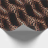 Stilvolle Glam Rose Gold Blush Pink Leopard Sparkl Geschenkpapier (Ecke)
